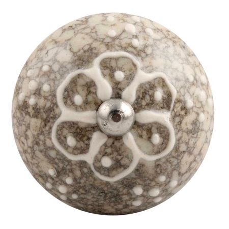 White Flower Crackle Ceramic Wine Stopper